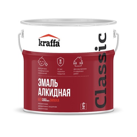 Эмаль KRAFFA алкидная без запаха база С НОВИНКА! 2,7л арт. 99993071 Эмаль KRAFFA алкидная без запаха база С НОВИНКА! 2,7л арт. 99993071