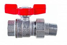 Кран шаровой хром., ручка-бабочка, 1/2 "(вр-американка) GEKON