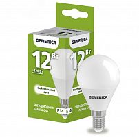 Лампа светодиодная G45 шар 12Вт 230В 4000К E14 GENERICA