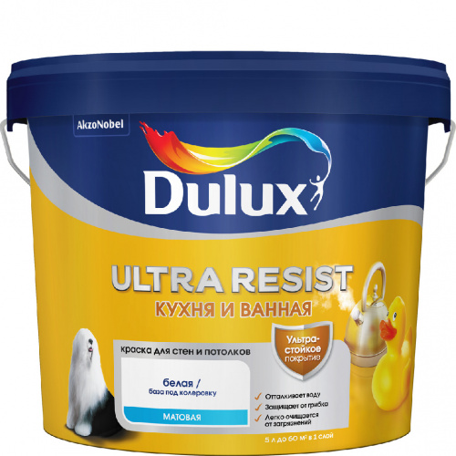 Краска Luxium Ultra Resist Кухня и Ванная мат BC 4,5л арт. 50034775 Краска Luxium Ultra Resist Кухня и Ванная мат BC 4,5л арт. 50034775