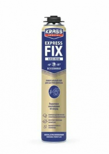 Клей-пена Krass Special ExpressFix универсальная 0,75л (быстрое схватывание от 60 сек.) Клей-пена Krass Special ExpressFix универсальная 0,75л (быстрое схватывание от 60 сек.)