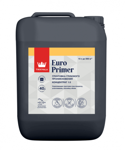 Грунтовка Euro Primer концентрат 1:3 (10л) Tikkivala (Tikkurila) (042267) фото 3
