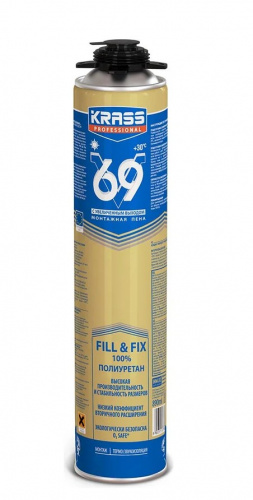 Пена монт KRASS Professional V69 пистолетная Зима 0,89л