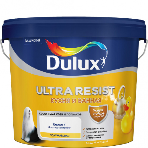 Краска Luxium Ultra Resist Кухня и Ванная полу-матовая BC 4,5л арт. 50034794