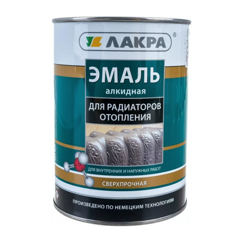 Эмаль алкидная для радиаторов Лакра Бел. п/мат. 0,9 кг Л-С (00-00007161)