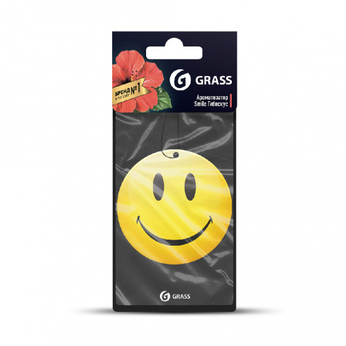 Ароматизатор картонный подвесной  GRASS "СМАЙЛ" (гибискус)