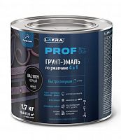 Грунт-эмаль по ржавчине 4 в 1 быстросохнущая Лакра PROF IT Черный, RAL 9005 1,7 кг