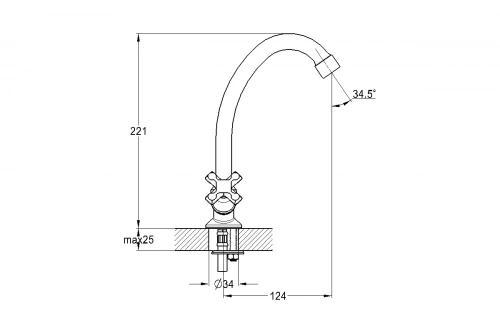 Смеситель для кухонной мойки JIK4-A102-A Solone фото 2
