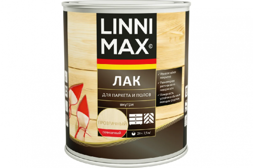 Лак алкидно-уретановый LINNIMAX Лак для паркета и полов глянцевый 0,75 л (085599)