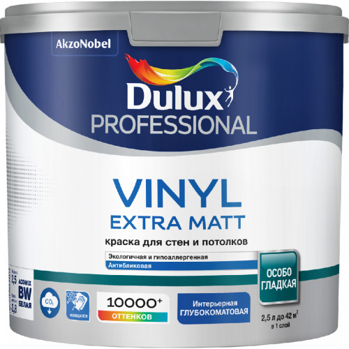 Краска Luxium Professional Vinyl Extra Matt глубоко-матовая BW 2,5л арт 50034802