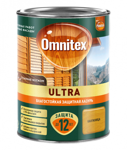 Влагостойкая лазурь Omnitex Ultra Калужница 0,9л арт. 50035909