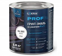 Грунт-эмаль по ржавчине 4 в 1 быстросохнущая Лакра PROF IT База А, RAL 9003 15 кг