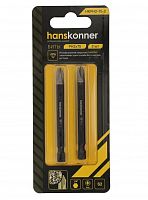Биты PH2х75мм,сталь S2, Diamond,2шт Hanskonner HKPH2-75-2  