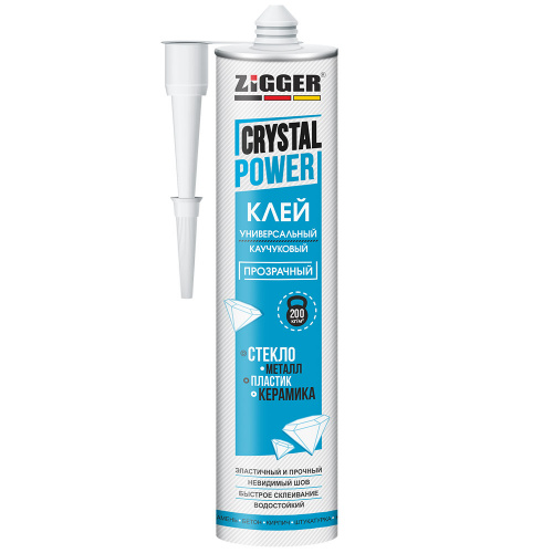 Клей «ZIGGER» CRYSTAL POWER, каучуковый универсальный, прозрачный, 320 г, 24шт Клей «ZIGGER» CRYSTAL POWER, каучуковый универсальный, прозрачный, 320 г, 24шт