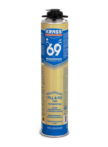 Пена монт KRASS Professional V69 пистолетная 0,89л Республика Беларусь