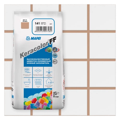 Затирка MAPEI, KERACOLOR FF, цвет №141 Карамель, (2кг)