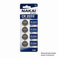 Батарейка литиевая CR 2032 NAKAI Hi-Tech 4xBL 3V