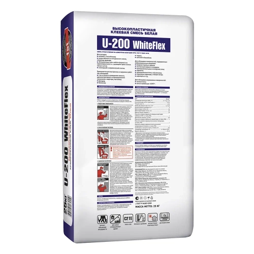 Клей Юнис WHITEFLEX U-200 клей высокопластичный 25 кг (00-00017530) фото 2 Клей Юнис WHITEFLEX U-200 клей высокопластичный 25 кг (00-00017530) фото 2