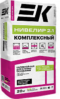 Наливной пол для слабых оснований ЕК НИВЕЛИР 2.1 комплексный ручного и механического нанесения (20 кг) (085577)