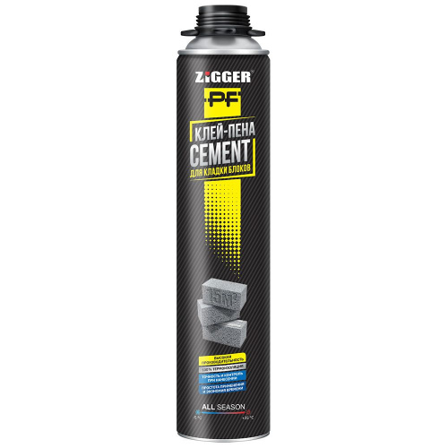 Клей-пена всесезонная ZIGGER PF CEMENT 850мл (до 50л) (00-00010158)